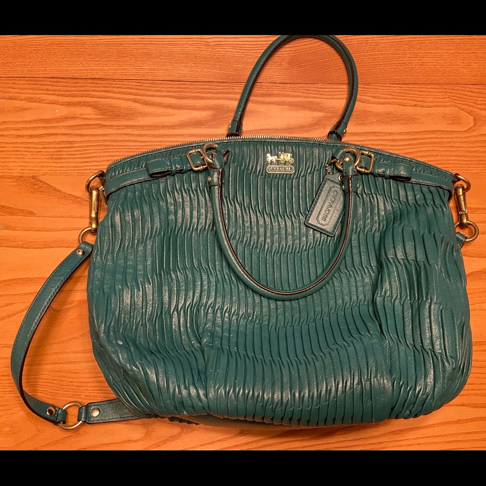 Coach Madison Gathered Leather Lindsey Satchel